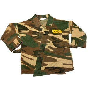 Vintage Sears Gi Top Robe 2T Woodland Camo Special Forces Knit Shirt No Belt USA